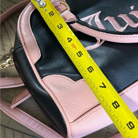 Juicy Couture Pink/Black Mini Bowler Bag w/ Embroidered Logo charm - Picture 11 of 12